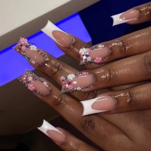 White Daily Patchwork Rhinestone Nail Paste