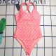 Pink Sportswear Letters Patchwork Swimwears
