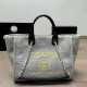 Grey Casual Letters Embroidered Patchwork Contrast Bags