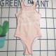 Apricot Sportswear Letters Patchwork Swimwears