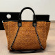 Orange Casual Letters Embroidered Patchwork Contrast Bags