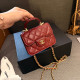 Burgundy Casual Daily Letters Patchwork Chains Bags