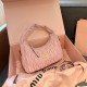 Pink Casual Daily Letters Patchwork Ruched Zipper Bags