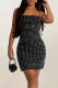 Black Sexy Solid Color Patchwork Backless Hot Drill Spaghetti Strap Sling Dresses