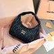 Black Casual Daily Letters Patchwork Ruched Zipper Bags