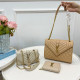 Apricot Casual Letters Patchwork Metal Accessories Trim Chains Bags
