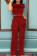 Red Black Casual Letters Pocket Patchwork O Neck Short Sleeve Two Pieces