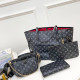 Black Gray Casual Letters Patchwork Zipper Contrast Bags