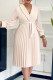 Apricot Elegant Solid Color Patchwork Zipper Pleated V Neck Long Dresses
