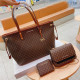 Brown Casual Letters Patchwork Chains Contrast Bags