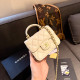 White Casual Daily Letters Patchwork Chains Bags