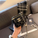 Black Casual Daily Letters Metal Accessories Trim Zipper Bags