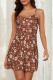 Brown Sexy Leopard Print Polka Dot Flowers Contrast Sleepwear