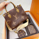 Brown Casual Street Letters Patchwork Zipper Contrast Bags