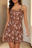 Pink Sexy Leopard Print Polka Dot Flowers Contrast Sleepwear