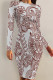 Grey Casual Street Floral Print Contrast O Neck Printed Dresses