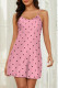 Pink Sexy Leopard Print Polka Dot Flowers Contrast Sleepwear