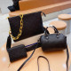 Black Casual Daily Letters Patchwork Chains Embossed Bags