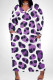 Purple Casual Print Pocket Patchwork V Neck Long Plus Size Dresses