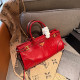 Red Casual Solid Color Patchwork Zipper Bags