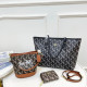 Black Gray Casual Street Animal Print Patchwork Contrast Bags
