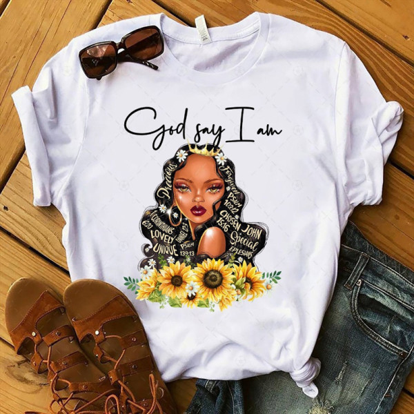 Black White Fashion Casual Print Basic O Neck T-Shirts