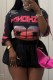 Black Casual Sportswear Daily Print Basic V Neck T-Shirts