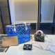 Blue Casual Street Letters See-Through Zipper Contrast Bags