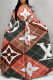 Multicolor Casual Street Plaid Letter Print Lace Up Contrast O Neck Long Dresses