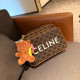 Brown Casual Daily Letters Patchwork Zipper Contrast Bags(Send pendant)