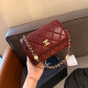 Red Casual Street Letters Metal Accessories Trim Texture Bags