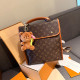 Brown Casual Daily Letters Patchwork Zipper Contrast Bags(Send pendant)