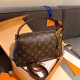 Brown Casual Daily Letters Patchwork Metal Accessories Trim Zipper Contrast Bags