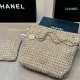 Apricot Yellow Casual Street Letters Draw String Metal Accessories Trim Weave Bags