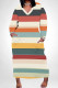 Multicolor Casual Colorblock Pocket Patchwork V Neck Straight Plus Size Dresses