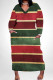 Red Green Casual Colorblock Pocket Patchwork V Neck Straight Plus Size Dresses