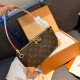 Brown Casual Daily Letters Patchwork Zipper Contrast Bags