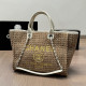 White Yellow Casual Street Letters Weave Contrast Bags