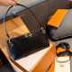 Black Casual Daily Letters Patchwork Zipper Embossed Bags