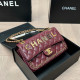 Burgundy Casual Street Letters Metal Accessories Trim Chains Texture Bags