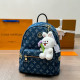 Blue Casual Letters Patchwork Zipper Contrast Bags(Send pendant)