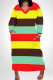 Brown Green Casual Colorblock Pocket Patchwork V Neck Straight Plus Size Dresses