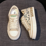 Beige Casual Sportswear Patchwork Frenulum Round Comfortable Shoes