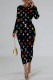 Colour Casual Street Camouflage Print Letters Gradient Contrast O Neck Printed Dresses
