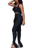 Pink Fashion Sexy adult Ma'am Patchwork Solid Two Piece Suits pencil Sleeveless Two Pieces