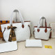 White Casual Letters Patchwork Contrast Embossed Bags