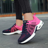 Rose Red Casual Sportswear Patchwork Frenulum Contrast Round Comfortable Sport Running Shoes