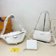 White Casual Street Letters Patchwork Zipper Embossed Bags