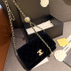 Black Casual Street Solid Color Patchwork Metal Accessories Trim Velvet Bags