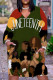 Red Green Casual Figure Print Pocket Basic V Neck Long Sleeve Plus Size Dresses